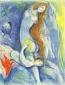 Marc Chagall, 03. Then he spent the night with her..., litografia a colori per Arabian Nights